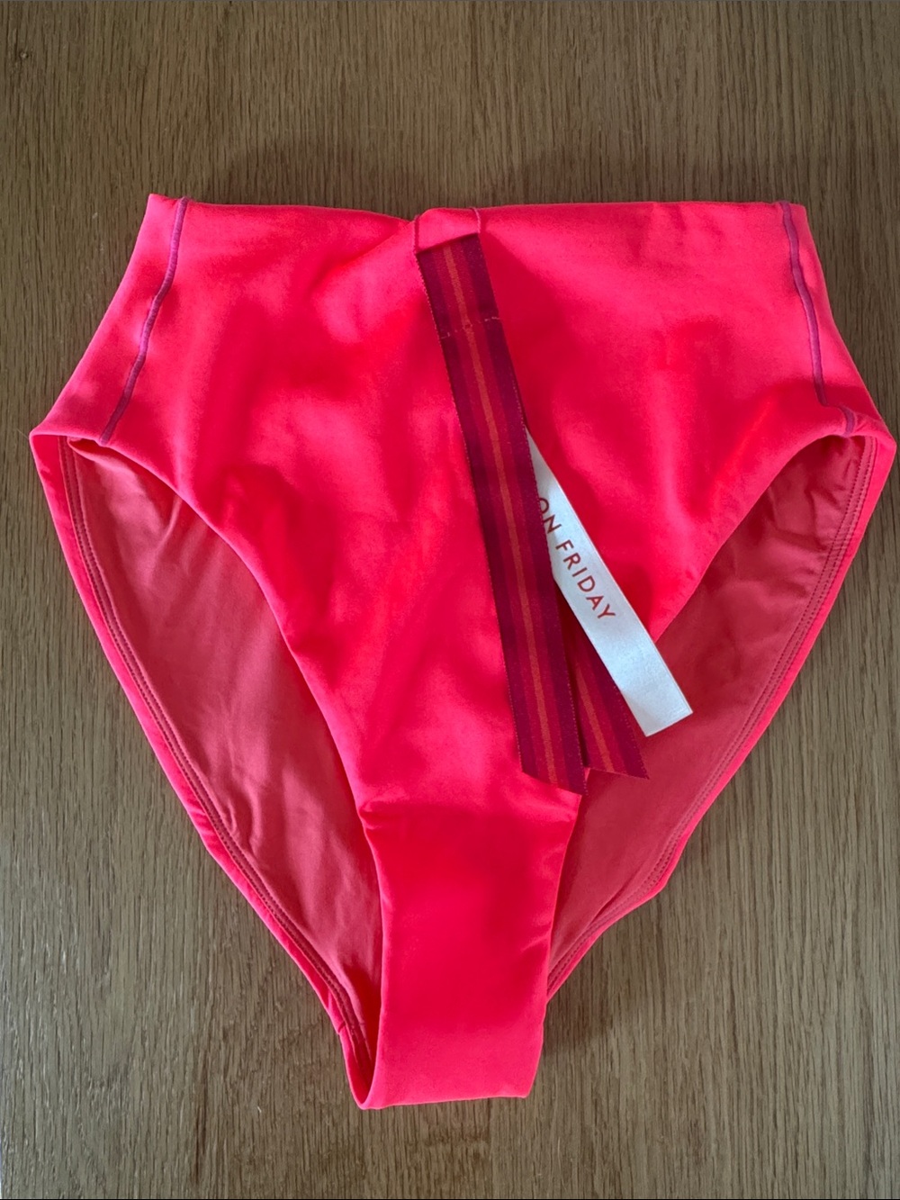 NWT LEFT ON FRIDAY hi hi bottom in neon red